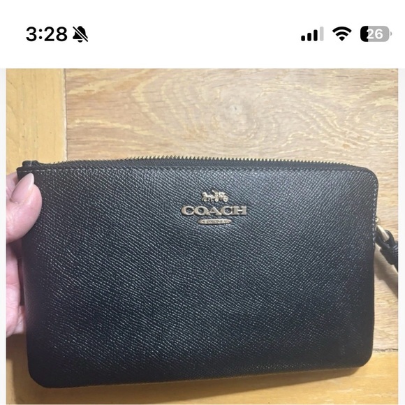 Coach Handbags - Coach Black Textured Wristlet